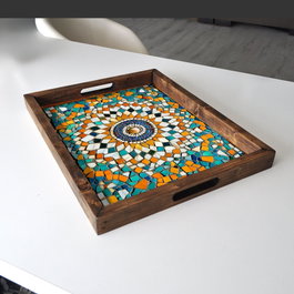 Aberto Design REF004 Bandeja de Madera Maciza, 48 x 38 x 4 cm